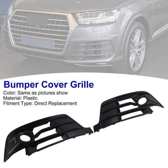 2PCS Front Bumper Fog Light Grille Cover 4M0807681E Fit Audi Q7 2016-2019