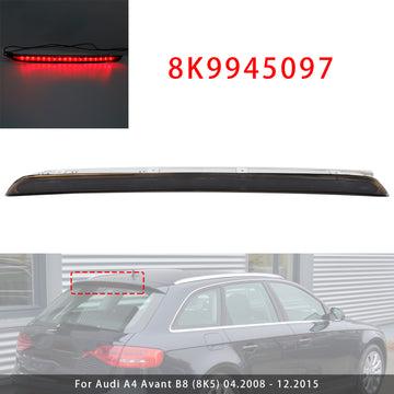 Luz de freio traseira auxiliar preta terceira lâmpada de parada 8K9945097 para Audi A4 RS4 B8 Avant 2008-2015