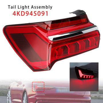 Left LED Outer Tail Light Assembly 4KD945091 4K5945091 For Audi A6 C8 2019-2023