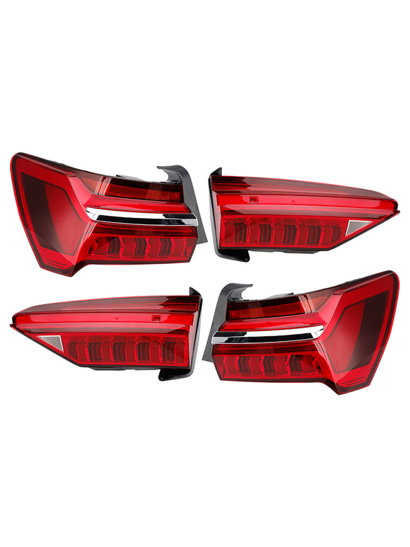 4 kpl vasen oikea ulompi sisäinen LED-takavalokokoonpano Audi A6 C8 2019-2023