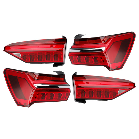 4 kpl vasen oikea ulompi sisäinen LED-takavalokokoonpano Audi A6 C8 2019-2023