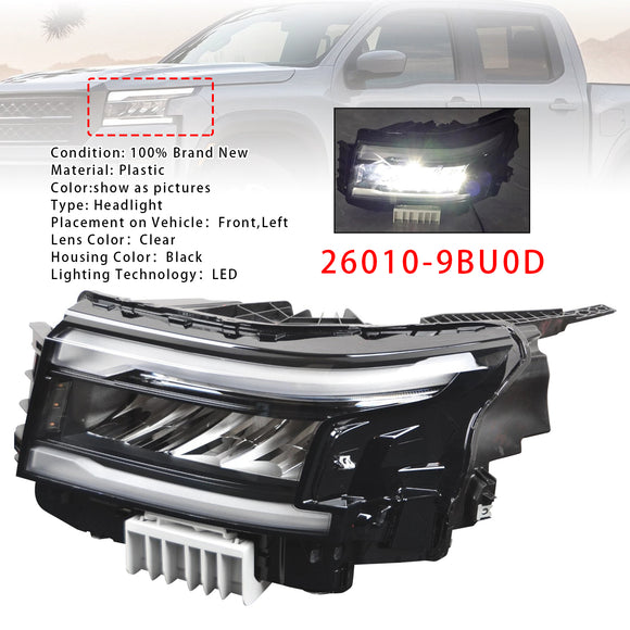 LED-koplamp linksvoor met DRL 26010-9BU0D voor Nissan Frontier 2022-2025