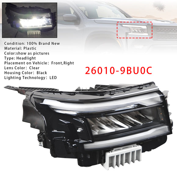 Rechtsvoor LED-koplamp met DRL 26010-9BU0C voor Nissan Frontier 2022-2025