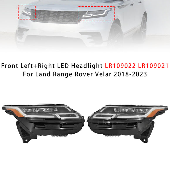 2018-2023 Land Range Rover Velar edessä vasen+oikea LED-ajovalo LR109022 LR093392