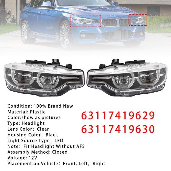 Links + Rechts LED-koplamp voor BMW 3-serie F30 F31 2016-2019 zonder AFS