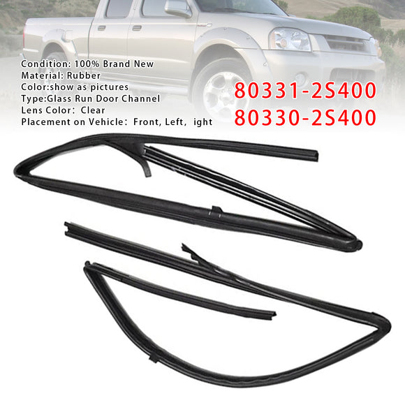2kpl Oven lasin juoksukumit 80331-2S400+80330-2S400 Nissan Frontierille 1998-2005