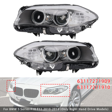 Reflektor ksenonowy LED DRL lewy + prawy reflektor do BMW serii 5 F10 sedan 2010-2013 bez AFS