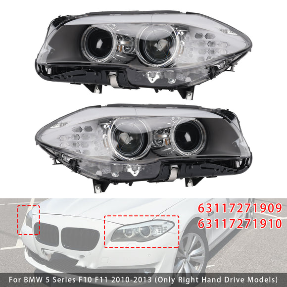 Reflektor ksenonowy LED DRL lewy + prawy reflektor do BMW serii 5 F10 sedan 2010-2013 bez AFS