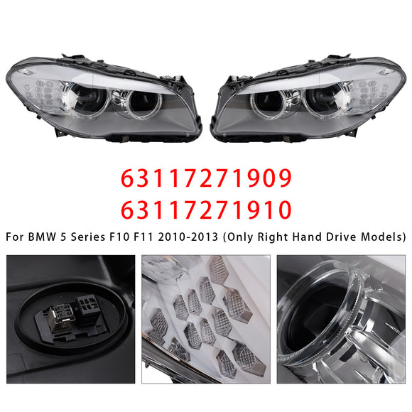 Reflektor ksenonowy LED DRL lewy + prawy reflektor do BMW serii 5 F10 sedan 2010-2013 bez AFS