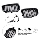 2PCS Front Bumper Kidney Grille Grill Fit BMW 1 Series F20 F21 2012-2014-5