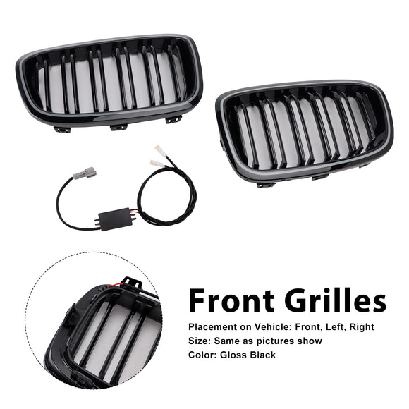 2PCS Front Bumper Kidney Grille Grill Fit BMW 1 Series F20 F21 2012-2014