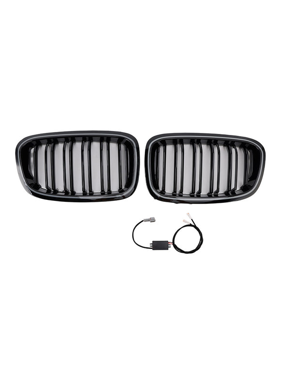 2PCS Front Bumper Kidney Grille Grill Fit BMW 1 Series F20 F21 2012-2014