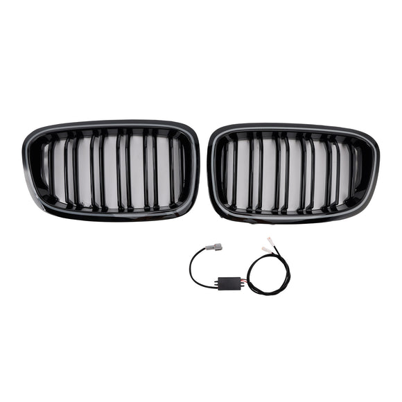 2PCS Front Bumper Kidney Grille Grill Fit BMW 1 Series F20 F21 2012-2014