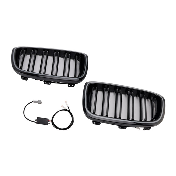 2PCS Front Bumper Kidney Grille Grill Fit BMW 1 Series F20 F21 2012-2014