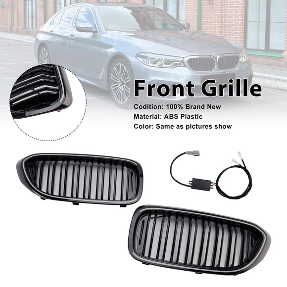 Kiiltävä musta kaksoislamelli etumunuaissäleikkö sopii BMW 5-sarjan G30 G31 2017-2020