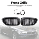 Kiiltävä musta kaksoislamelli etumunuaissäleikkö sopii BMW 5-sarjan G30 G31 2017-2020-4
