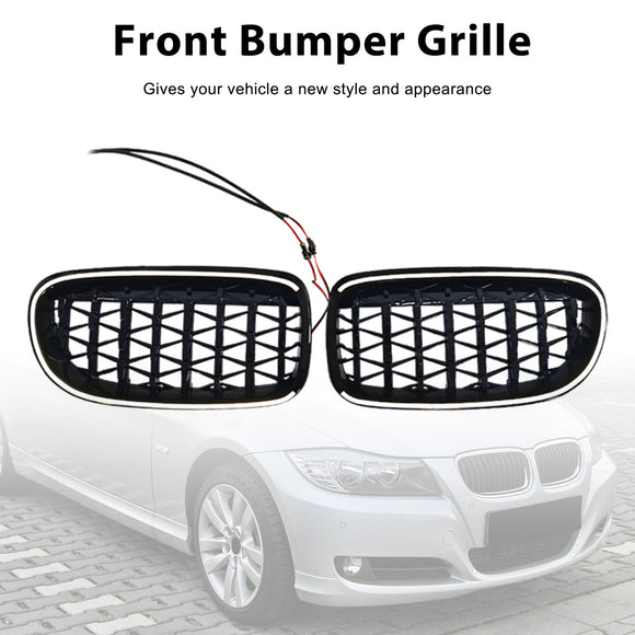 Diamond Front Kidney Grill Grille Fit BMW 3 Series E90/E91 2009-2011 LCI