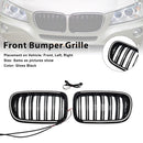 Svart främre stötfångare njurgrill Grill Passar BMW X3 F25 2011-2014 Dual Line-1