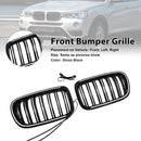 Svart främre stötfångare njurgrill Grill Passar BMW X3 F25 2011-2014 Dual Line-2
