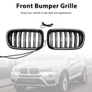Svart främre stötfångare njurgrill Grill Passar BMW X3 F25 2011-2014 Dual Line-4