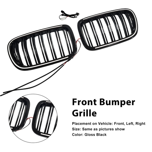 Svart främre stötfångare njurgrill Grill Passar BMW X3 F25 2011-2014 Dual Line