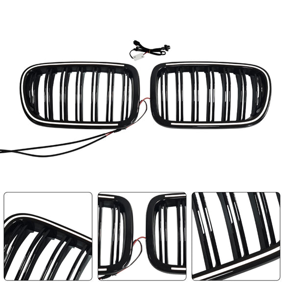 Svart främre stötfångare njurgrill Grill Passar BMW X3 F25 2011-2014 Dual Line