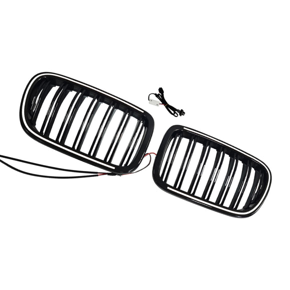 Svart främre stötfångare njurgrill Grill Passar BMW X3 F25 2011-2014 Dual Line