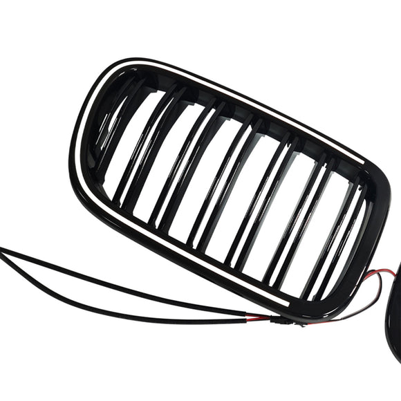 Svart främre stötfångare njurgrill Grill Passar BMW X3 F25 2011-2014 Dual Line