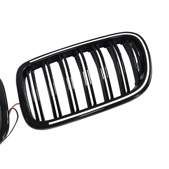 Svart främre stötfångare njurgrill Grill Passar BMW X3 F25 2011-2014 Dual Line