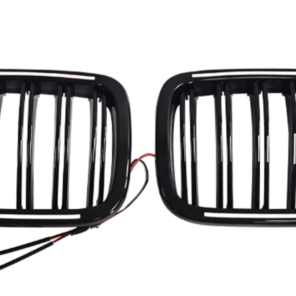 Svart främre stötfångare njurgrill Grill Passar BMW X3 F25 2011-2014 Dual Line