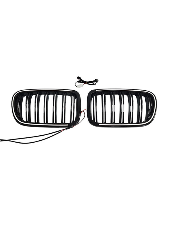 Svart främre stötfångare njurgrill Grill Passar BMW X3 F25 2011-2014 Dual Line