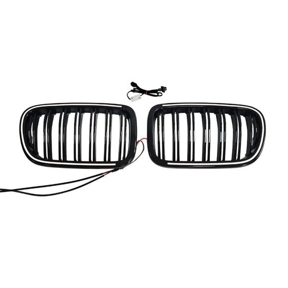 Svart främre stötfångare njurgrill Grill Passar BMW X3 F25 2011-2014 Dual Line