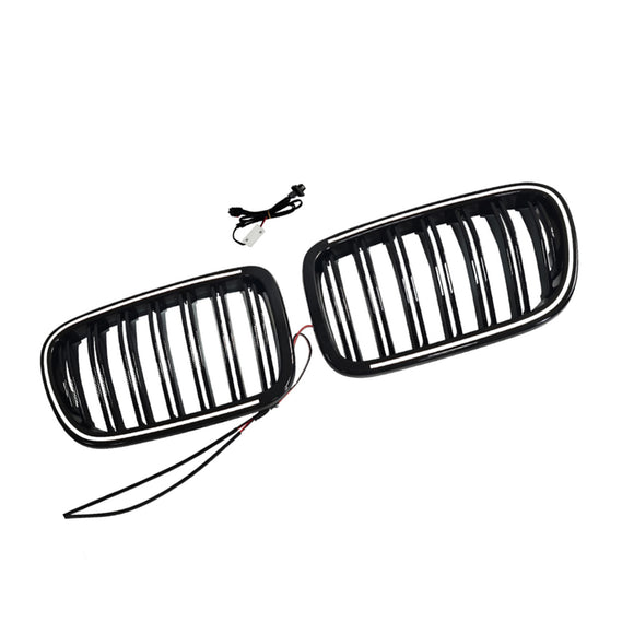 Svart främre stötfångare njurgrill Grill Passar BMW X3 F25 2011-2014 Dual Line