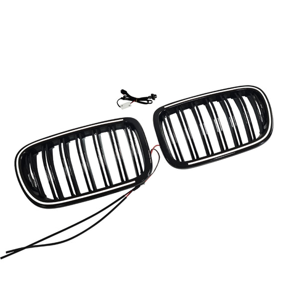 Svart främre stötfångare njurgrill Grill Passar BMW X3 F25 2011-2014 Dual Line