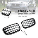 Rejilla de riñón para parachoques delantero, color negro brillante, compatible con BMW X5 E70 X6 E71 2007-2013-2