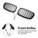 Rejilla de riñón para parachoques delantero, color negro brillante, compatible con BMW X5 E70 X6 E71 2007-2013-5