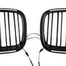 Rejilla de riñón para parachoques delantero, color negro brillante, compatible con BMW X5 E70 X6 E71 2007-2013-10