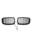 Rejilla de riñón para parachoques delantero, color negro brillante, compatible con BMW X5 E70 X6 E71 2007-2013-14