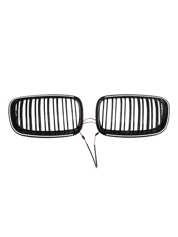 Rejilla de riñón para parachoques delantero, color negro brillante, compatible con BMW X5 E70 X6 E71 2007-2013
