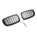 Rejilla de riñón para parachoques delantero, color negro brillante, compatible con BMW X5 E70 X6 E71 2007-2013-15