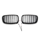 Rejilla de riñón para parachoques delantero, color negro brillante, compatible con BMW X5 E70 X6 E71 2007-2013-16