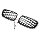 Rejilla de riñón para parachoques delantero, color negro brillante, compatible con BMW X5 E70 X6 E71 2007-2013-17