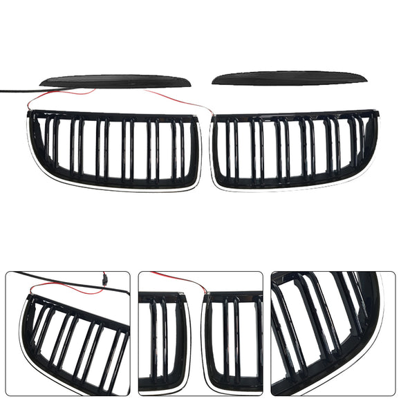 Etumunuaisen kaksoislamellisäleikkö sopii BMW E90 Sedan Wagon 320i 2004-2007 musta