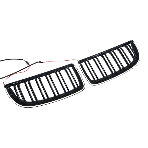 Etumunuaisen kaksoislamellisäleikkö sopii BMW E90 Sedan Wagon 320i 2004-2007 musta