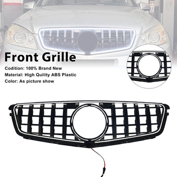 GT-Style Front Bumper Grill Grille Fit Benz C-Class W204 C300 C350 2008-2014