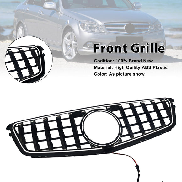 GT-Style Front Bumper Grill Grille Fit Benz C-Class W204 C300 C350 2008-2014