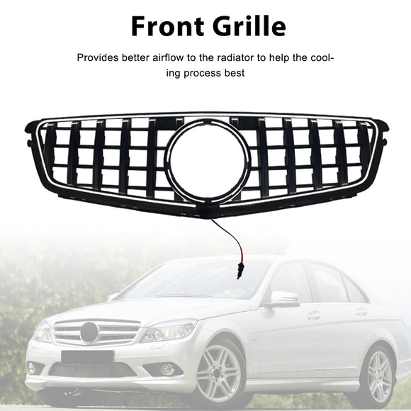 GT-Style Front Bumper Grill Grille Fit Benz C-Class W204 C300 C350 2008-2014