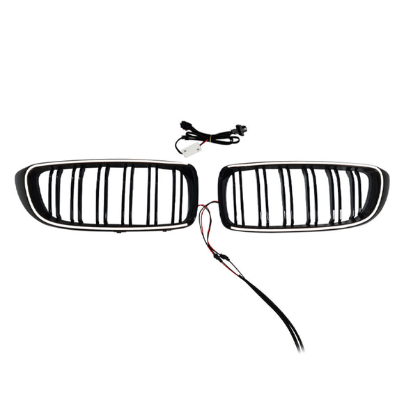 Black Front Kidney Grille Grill Fit BMW F32 F33 F36 F82 2014-2020 Dual Slat