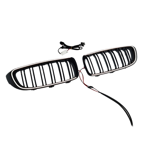 Black Front Kidney Grille Grill Fit BMW F32 F33 F36 F82 2014-2020 Dual Slat