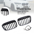 2 Stuks Glanzend Zwart Front Nier Grill Grille Fit Bmw X1 F48 F49 2016-2019-16